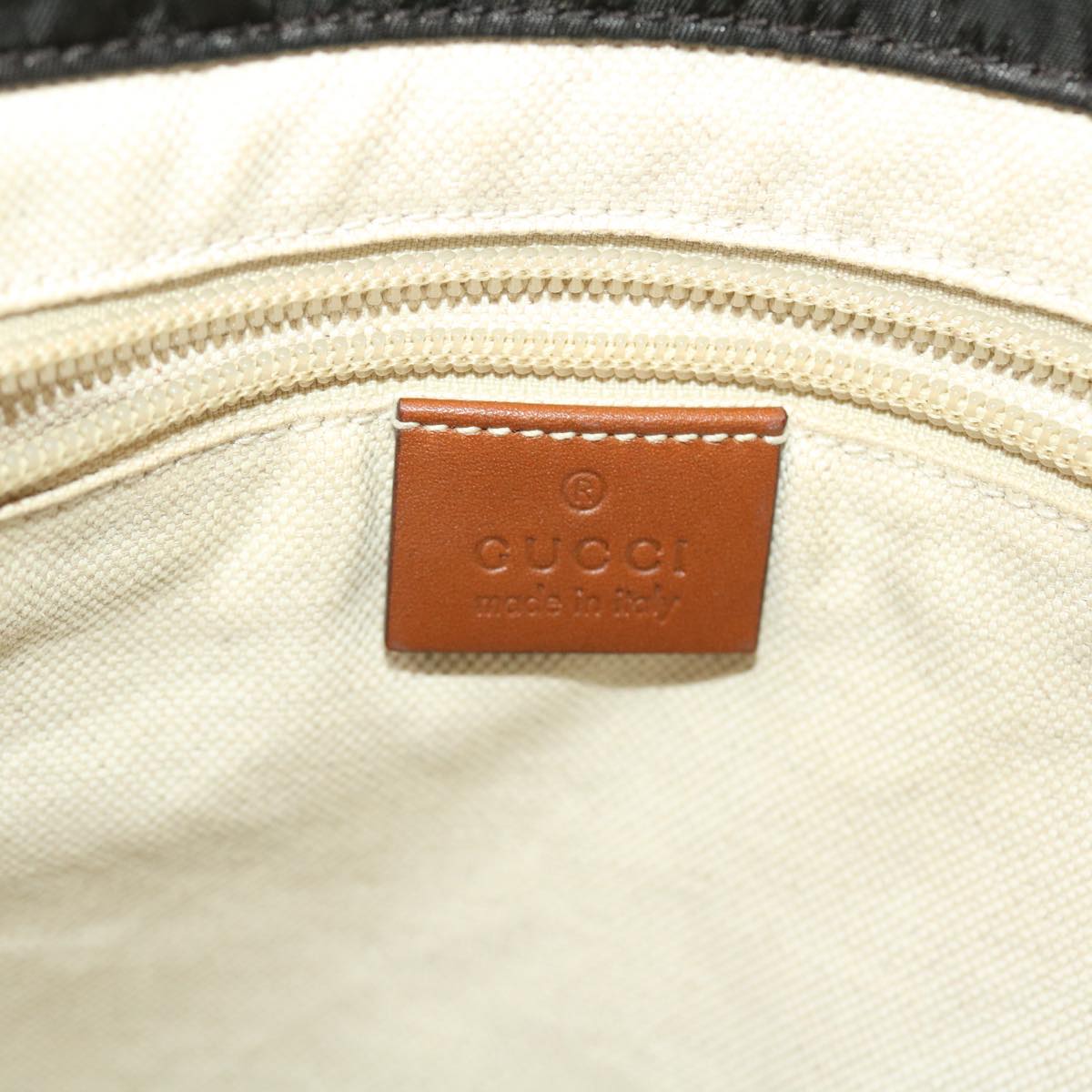 GUCCI GG Canvas Tote Bag Nylon Leather Black Brown 282439 hk770