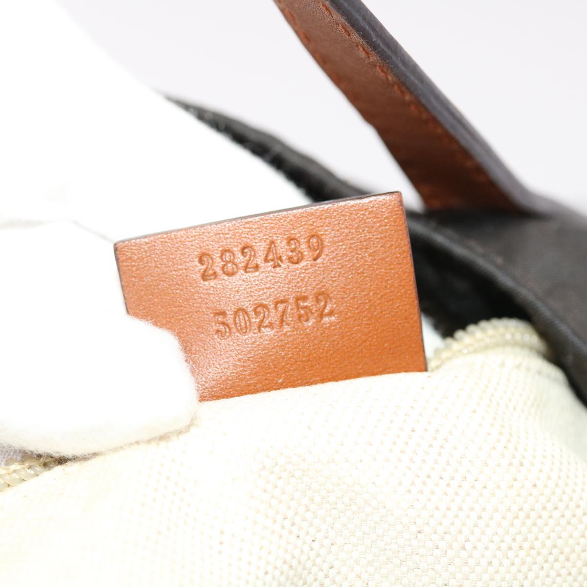 GUCCI GG Canvas Tote Bag Nylon Leather Black Brown 282439 hk770