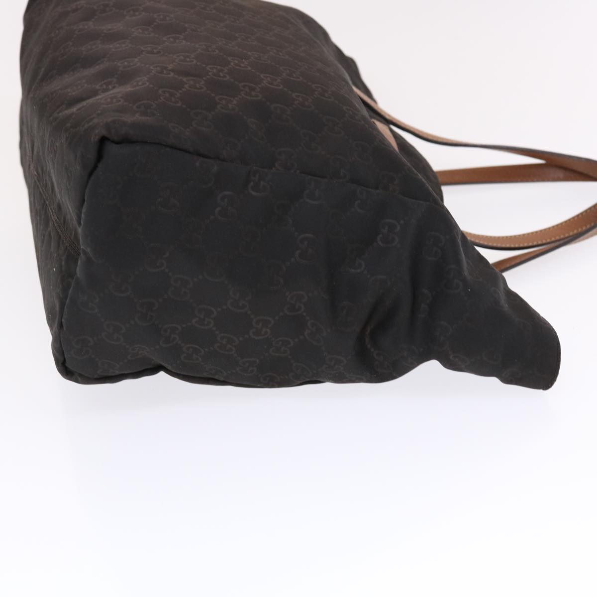 GUCCI GG Canvas Tote Bag Nylon Leather Black Brown 282439 hk770