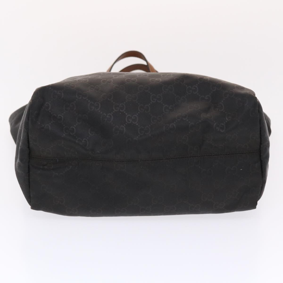 GUCCI GG Canvas Tote Bag Nylon Leather Black Brown 282439 hk770