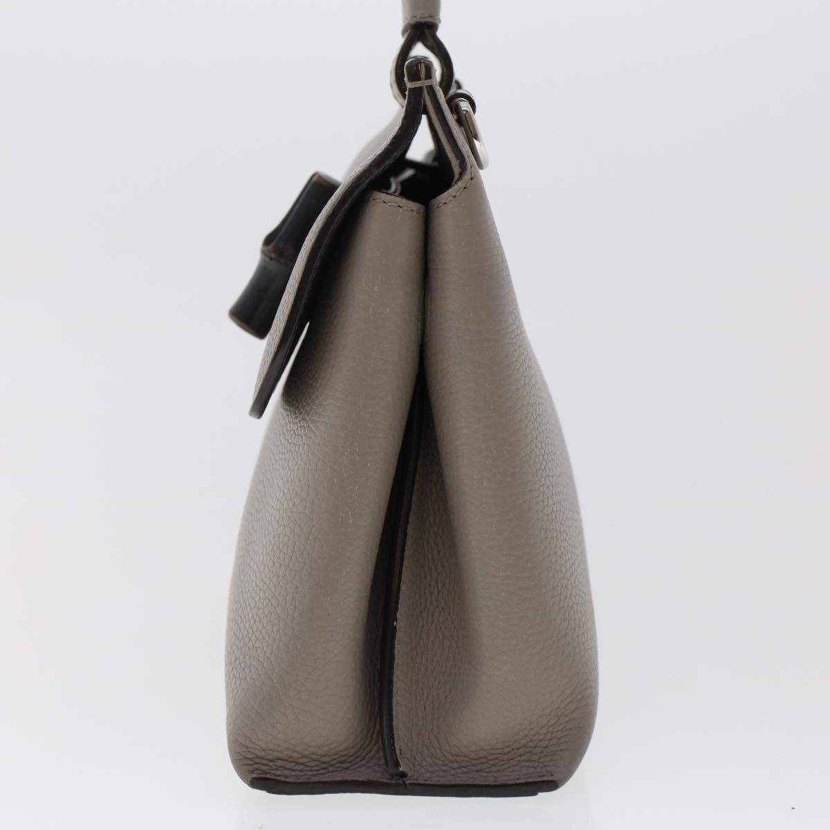 GUCCI Bamboo Daily Hand Bag Leather 2way Gray 370831 hk784