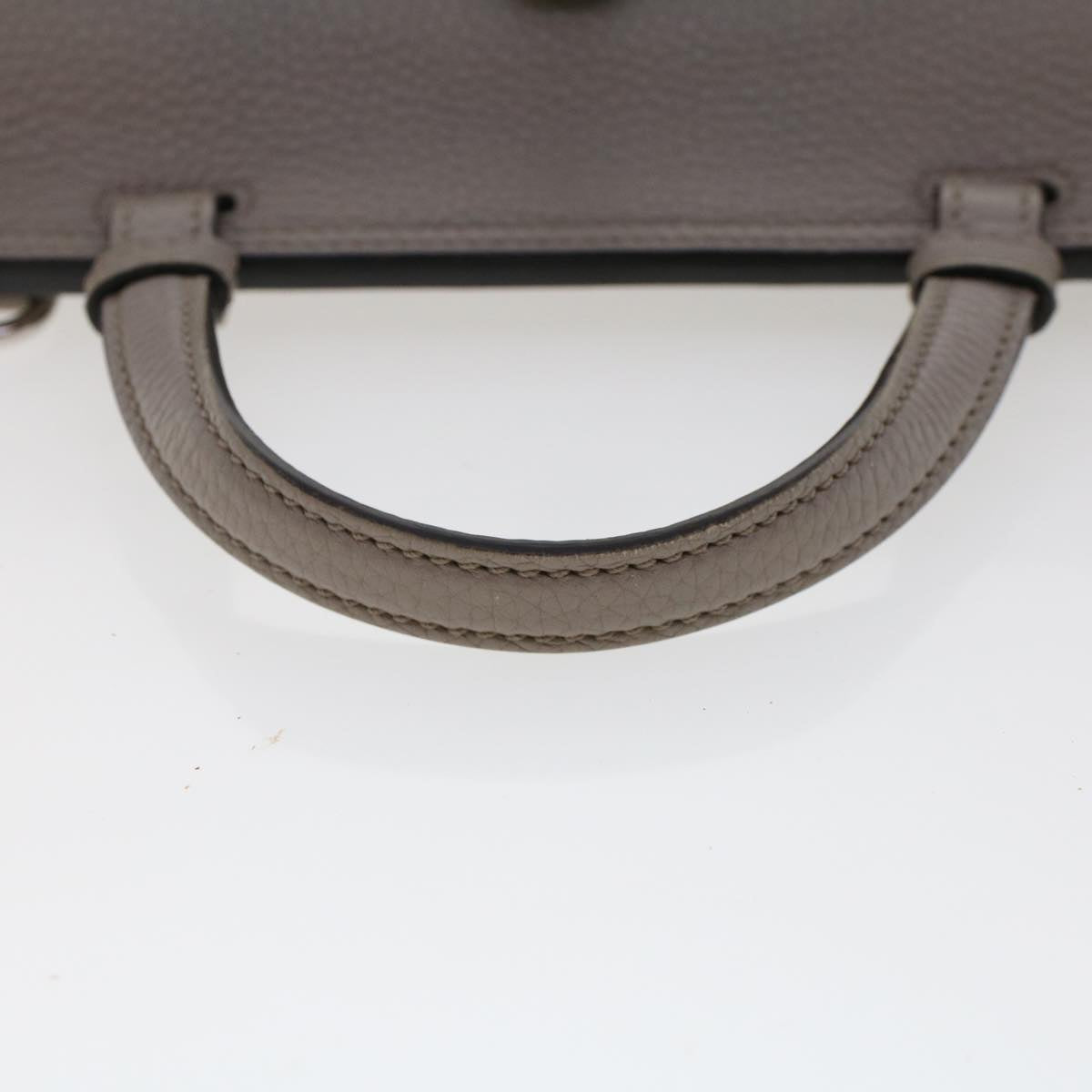 GUCCI Bamboo Daily Hand Bag Leather 2way Gray 370831 hk784