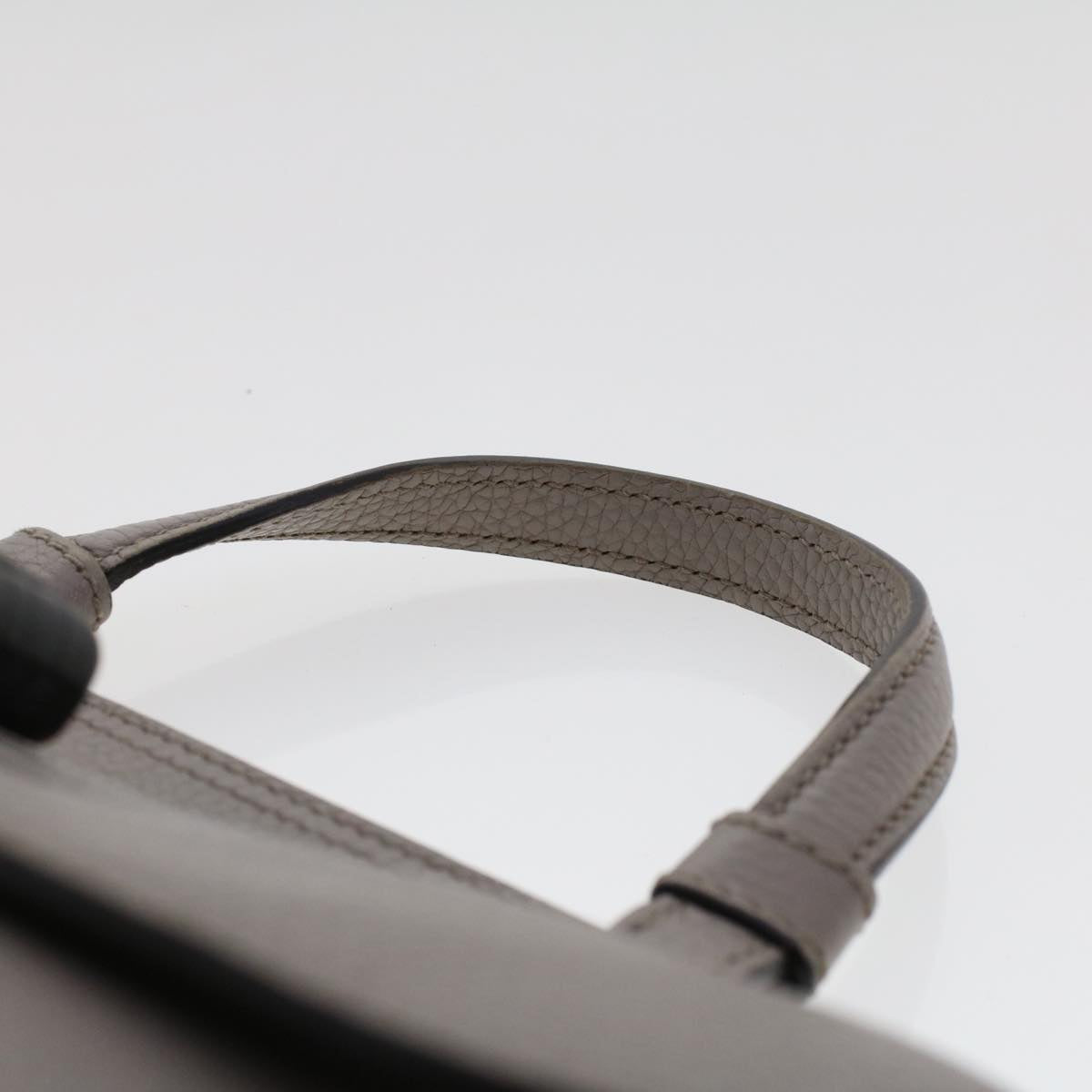 GUCCI Bamboo Daily Hand Bag Leather 2way Gray 370831 hk784