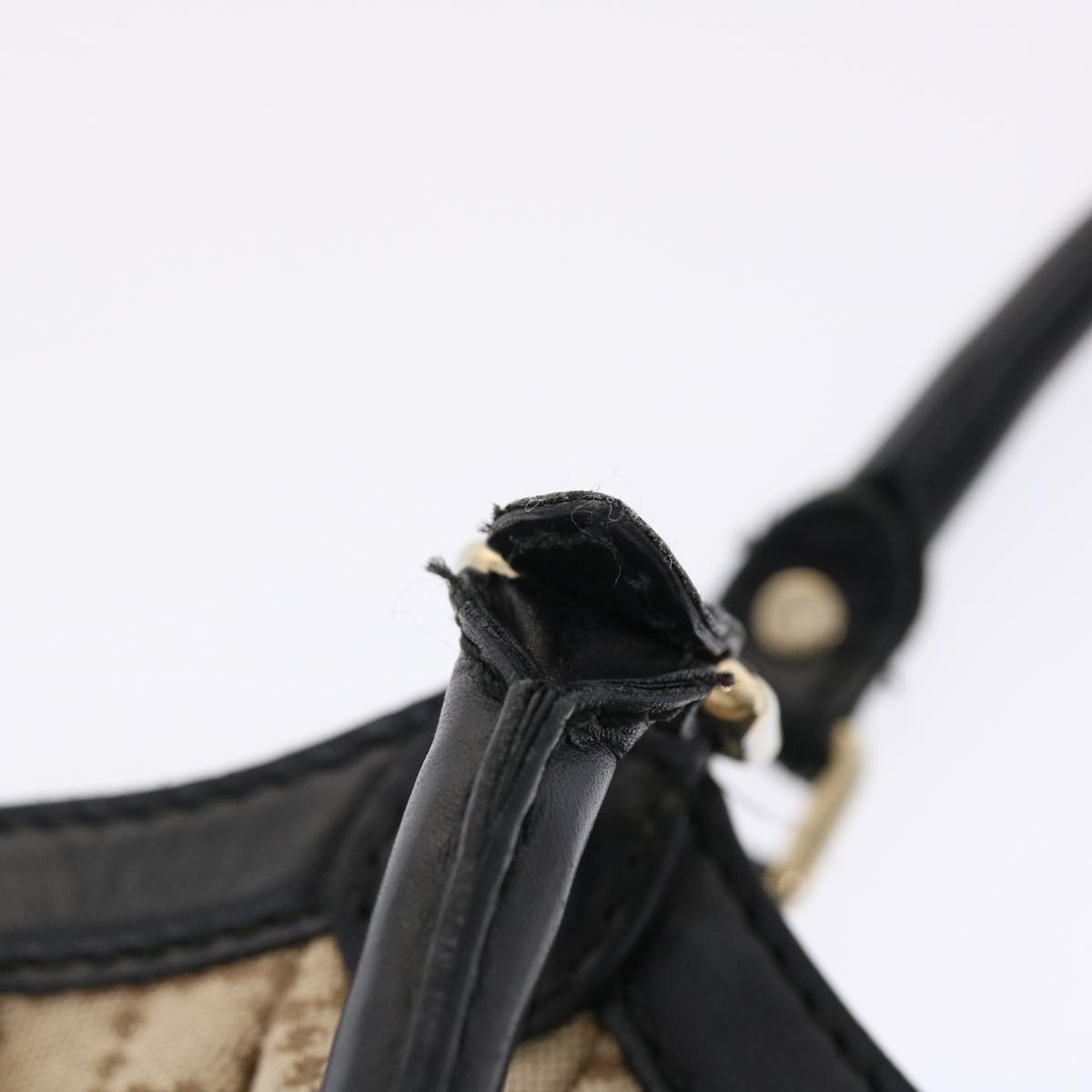 GUCCI Diamante Hand Bag Canvas Leather Beige 211944 hk789