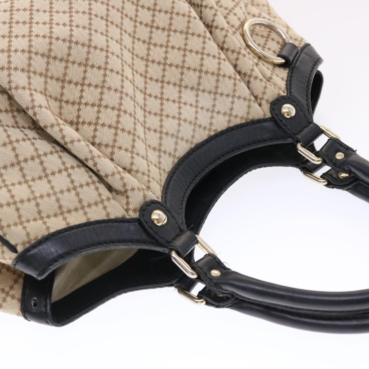 GUCCI Diamante Hand Bag Canvas Leather Beige 211944 hk789