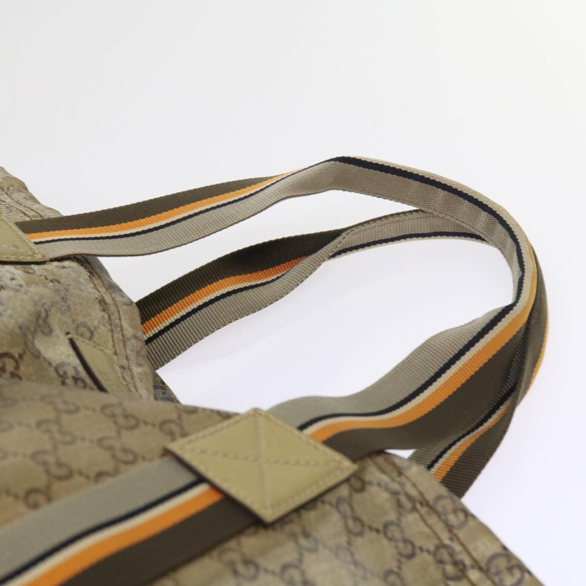 GUCCI GG Crystal Canvas Tote Bag Coated Canvas Gold Tone hk836