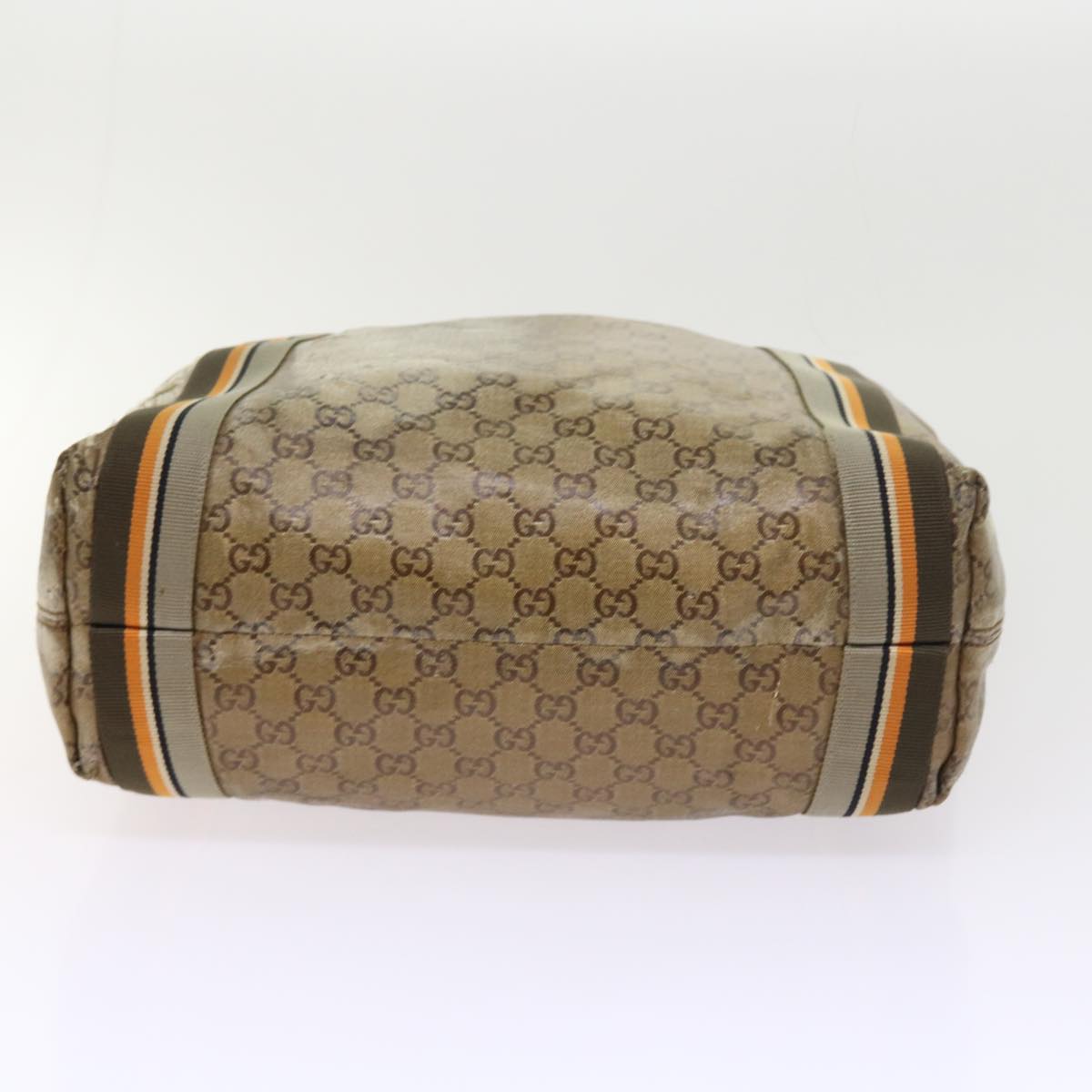 GUCCI GG Crystal Canvas Tote Bag Coated Canvas Gold Tone hk836