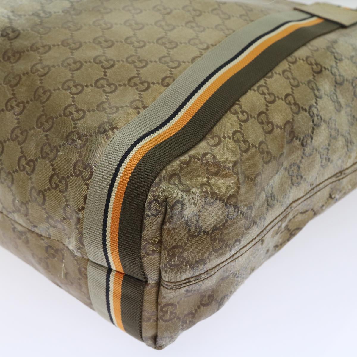 GUCCI GG Crystal Canvas Tote Bag Coated Canvas Gold Tone hk836