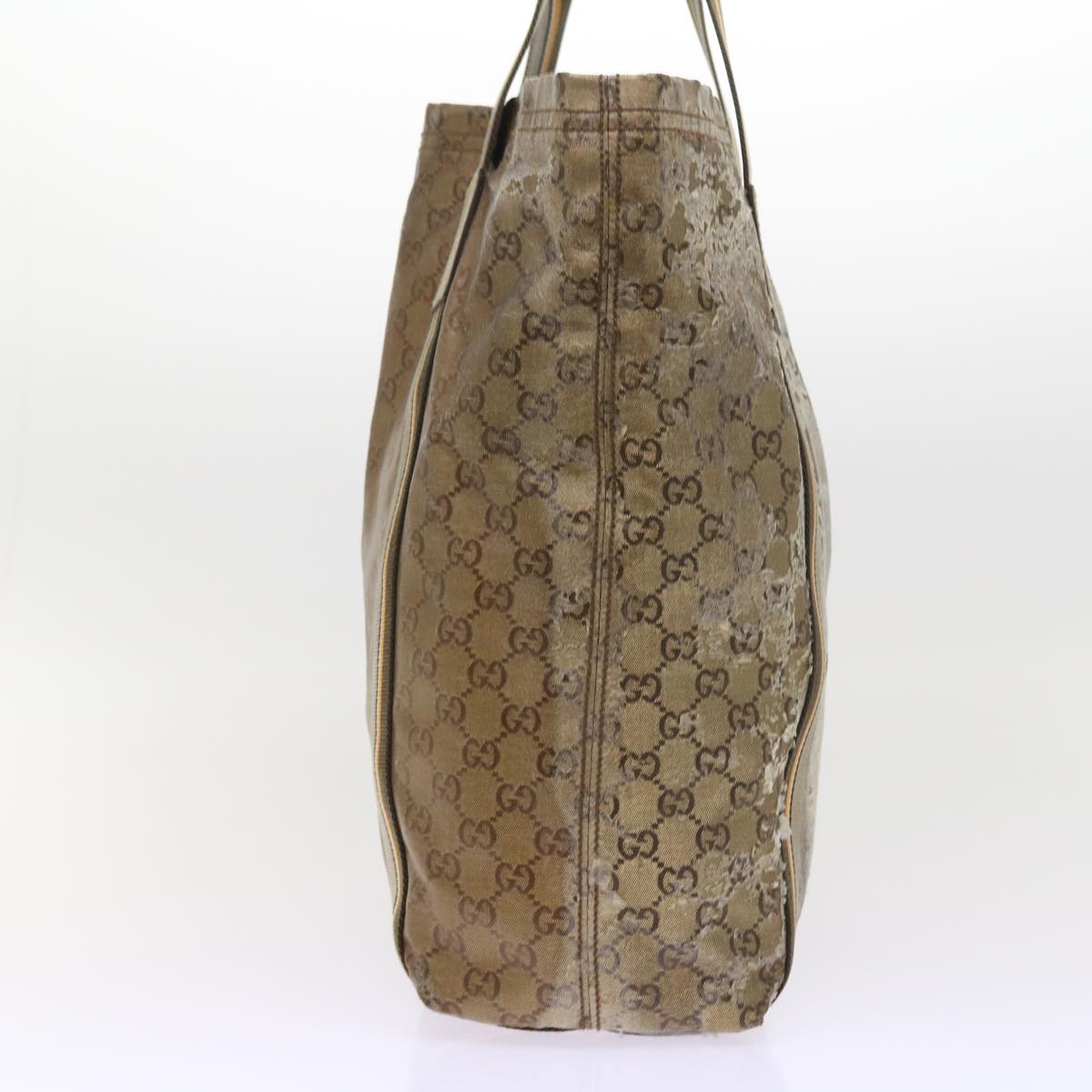 GUCCI GG Crystal Canvas Tote Bag Coated Canvas Gold Tone hk836