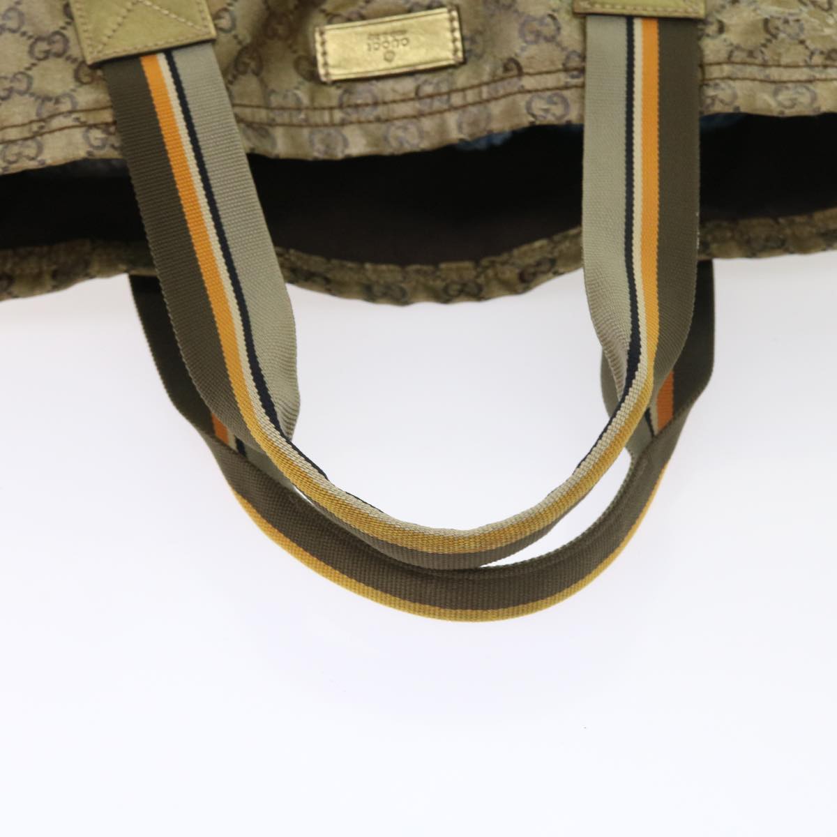 GUCCI GG Crystal Canvas Tote Bag Coated Canvas Gold Tone hk836