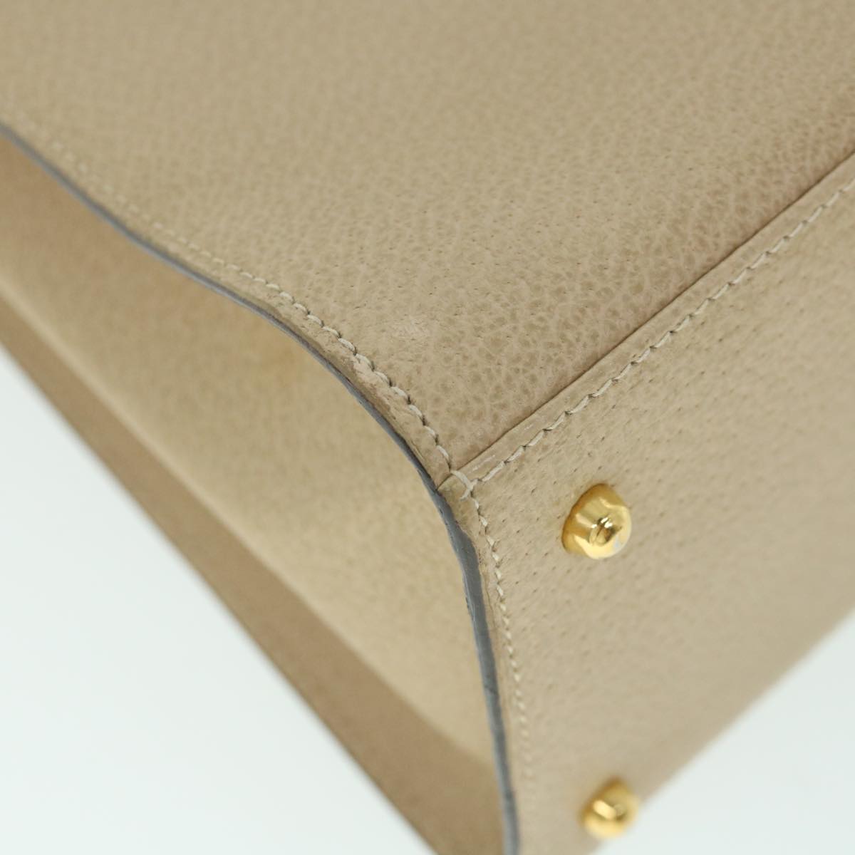 GUCCI Lady Rock Hand Bag Leather 2way Beige 007 1274 0192 hk840