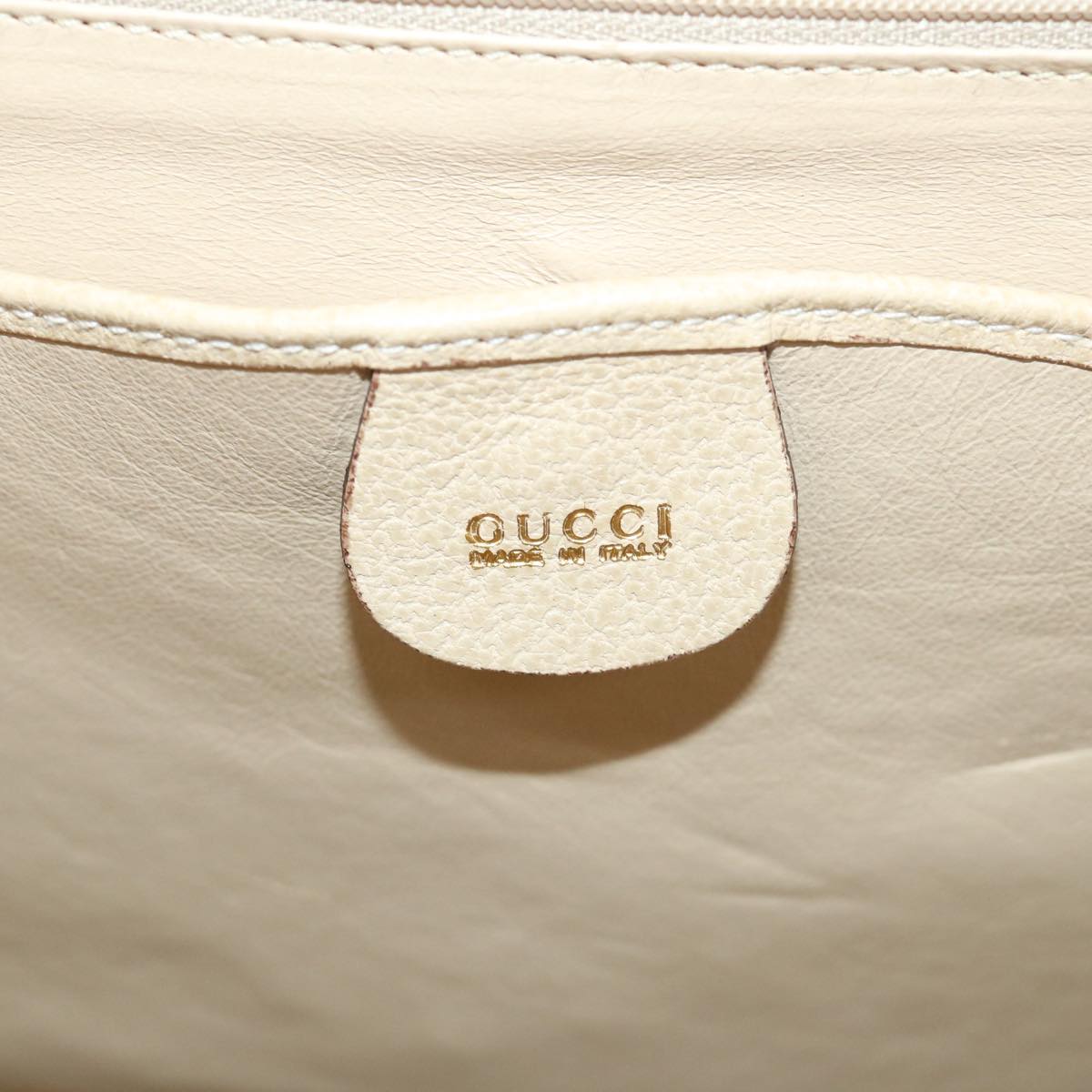 GUCCI Lady Rock Hand Bag Leather 2way Beige 007 1274 0192 hk840