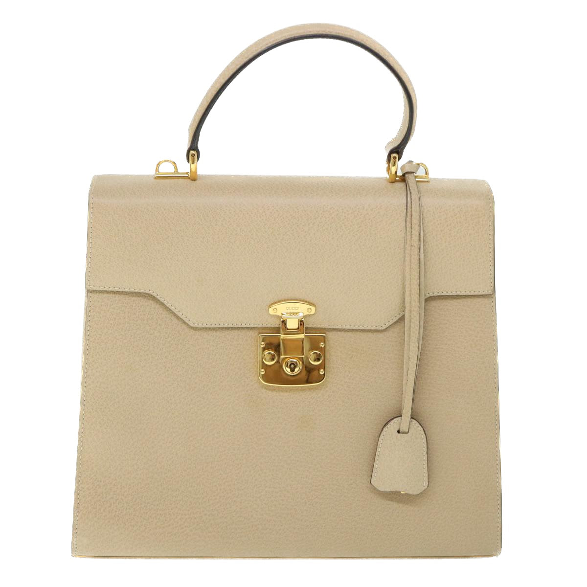 GUCCI Lady Rock Hand Bag Leather 2way Beige 007 1274 0192 hk840