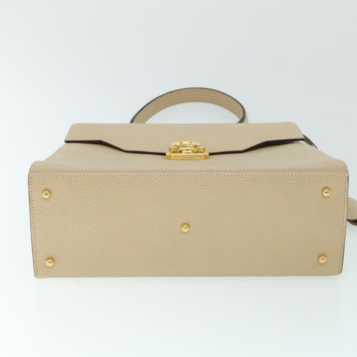 GUCCI Lady Rock Hand Bag Leather 2way Beige 007 1274 0192 hk840