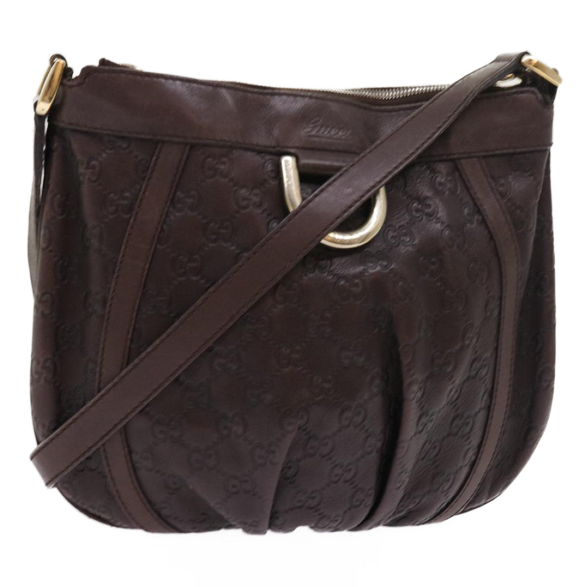 GUCCI GG Canvas Guccissima Shoulder Bag Brown 203257 hk853
