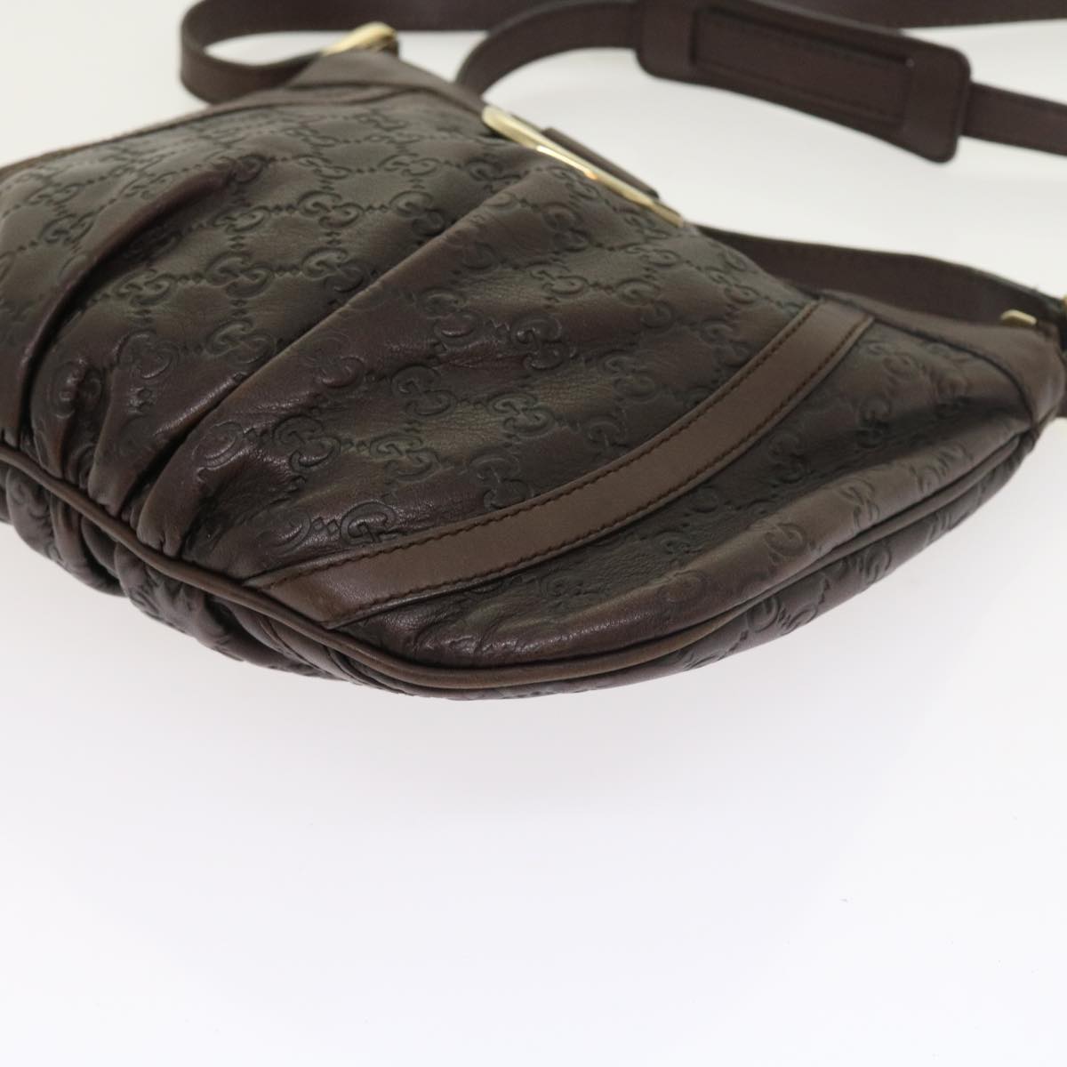 GUCCI GG Canvas Guccissima Shoulder Bag Brown 203257 hk853