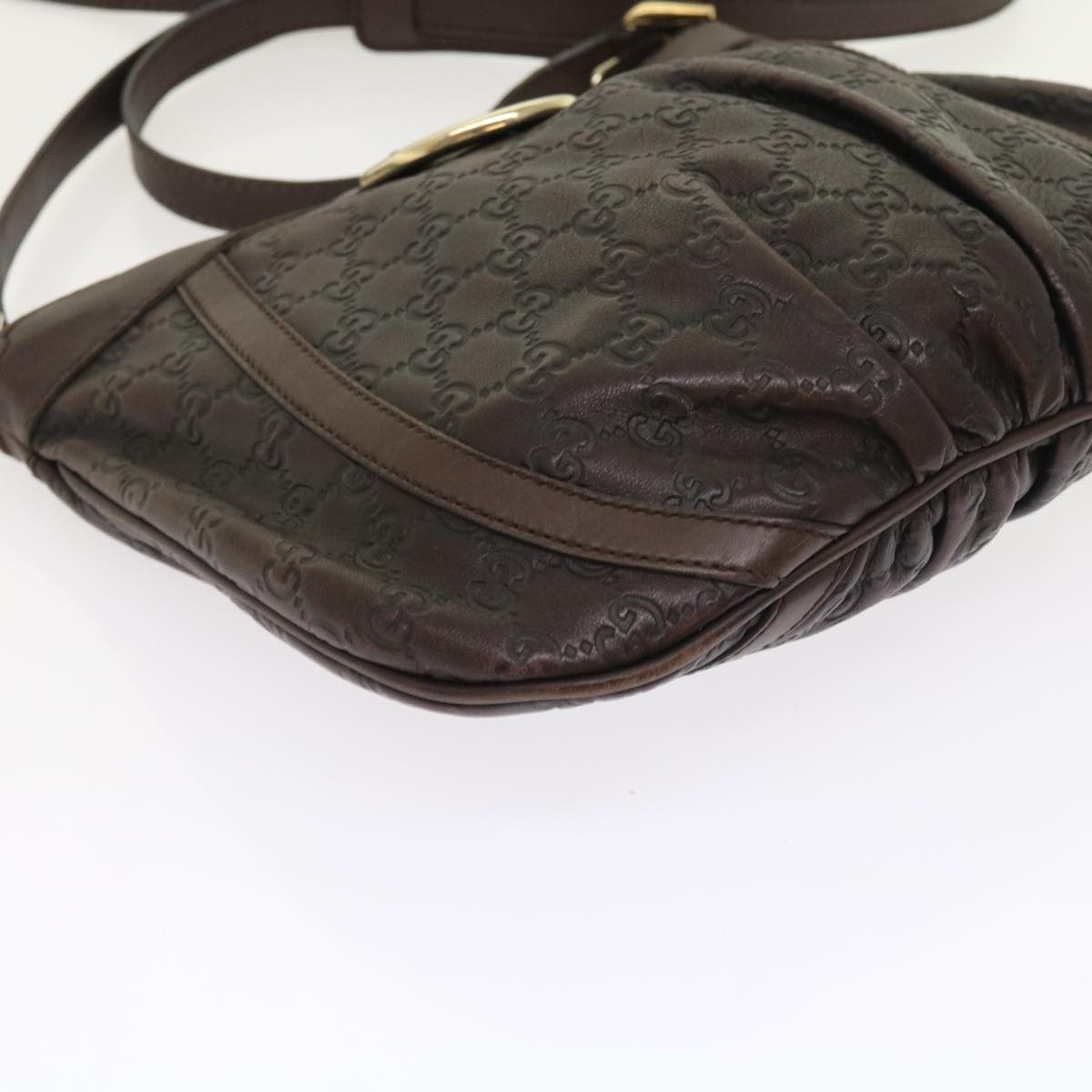 GUCCI GG Canvas Guccissima Shoulder Bag Brown 203257 hk853