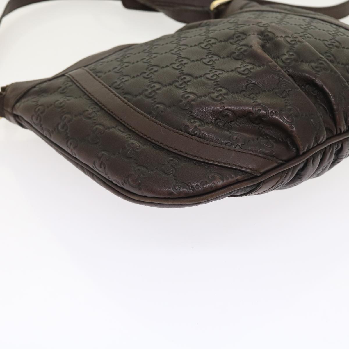 GUCCI GG Canvas Guccissima Shoulder Bag Brown 203257 hk853