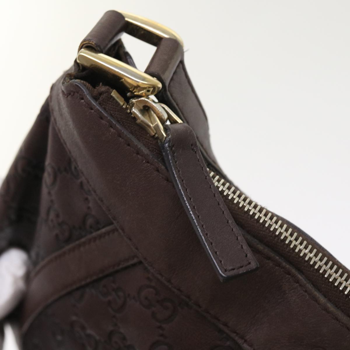 GUCCI GG Canvas Guccissima Shoulder Bag Brown 203257 hk853
