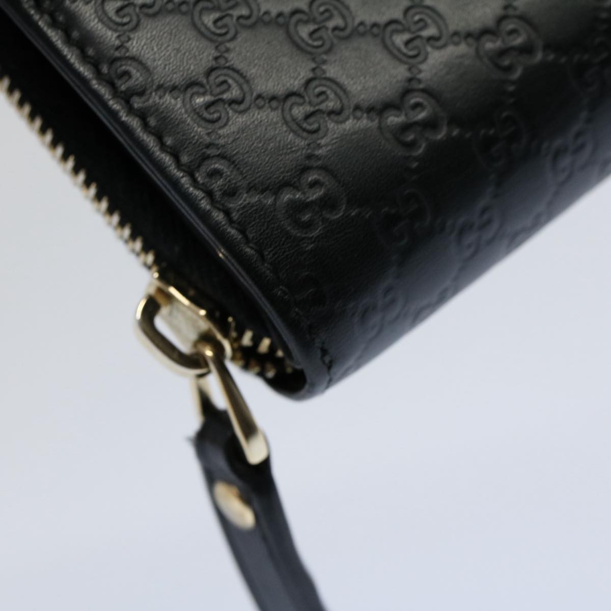 GUCCI Micro GG Canvas Guccissima Wallet Black 449345 525040 hk873