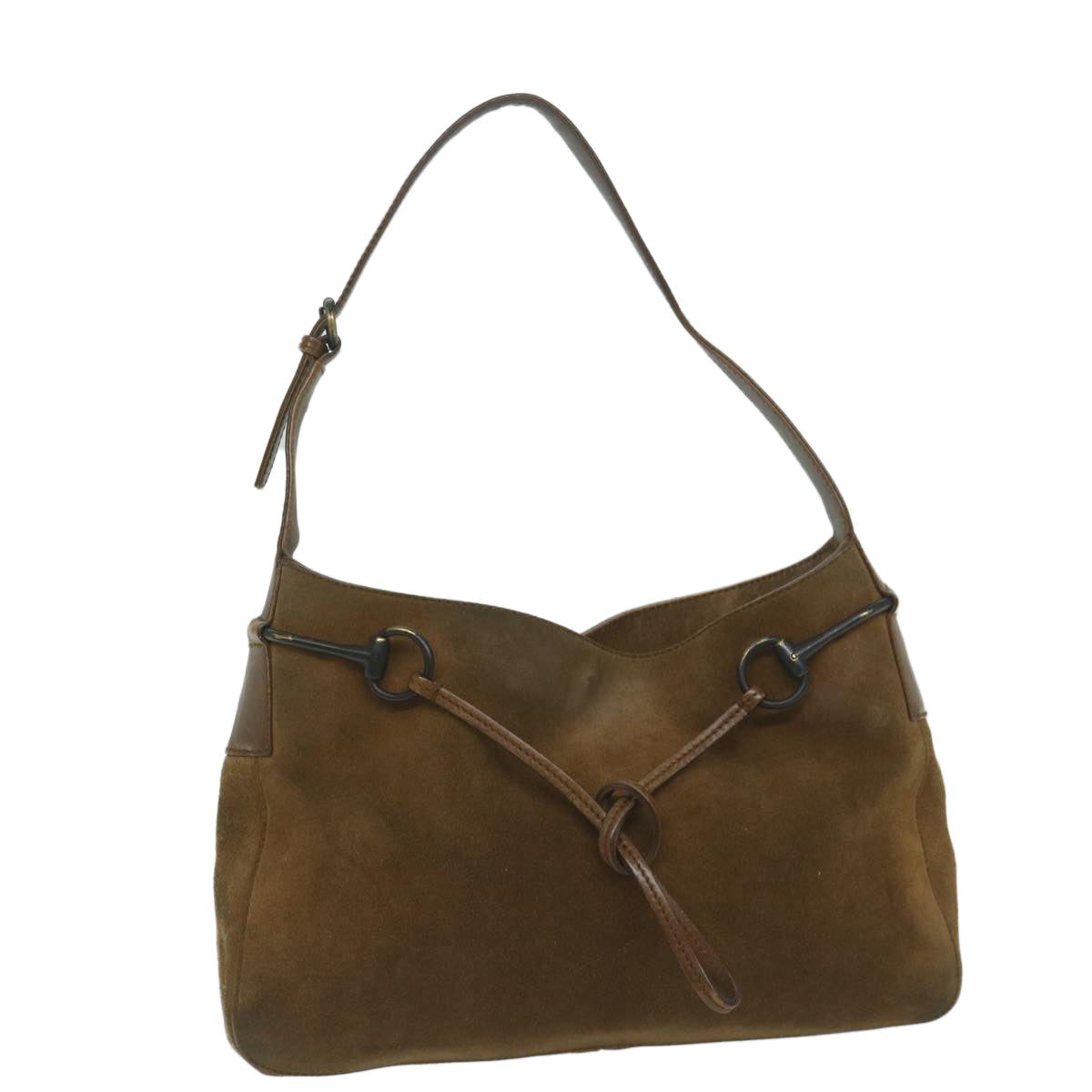 GUCCI Shoulder Bag Suede Brown 101975 hk955