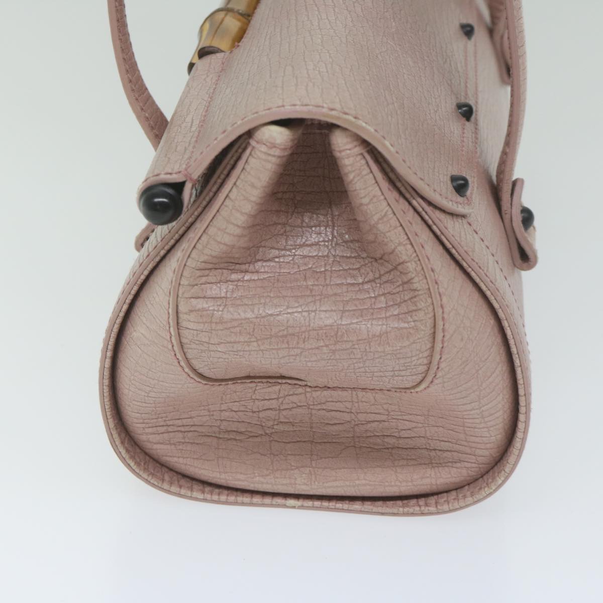 GUCCI Bamboo Hand Bag Leather Pink 111713 hk989