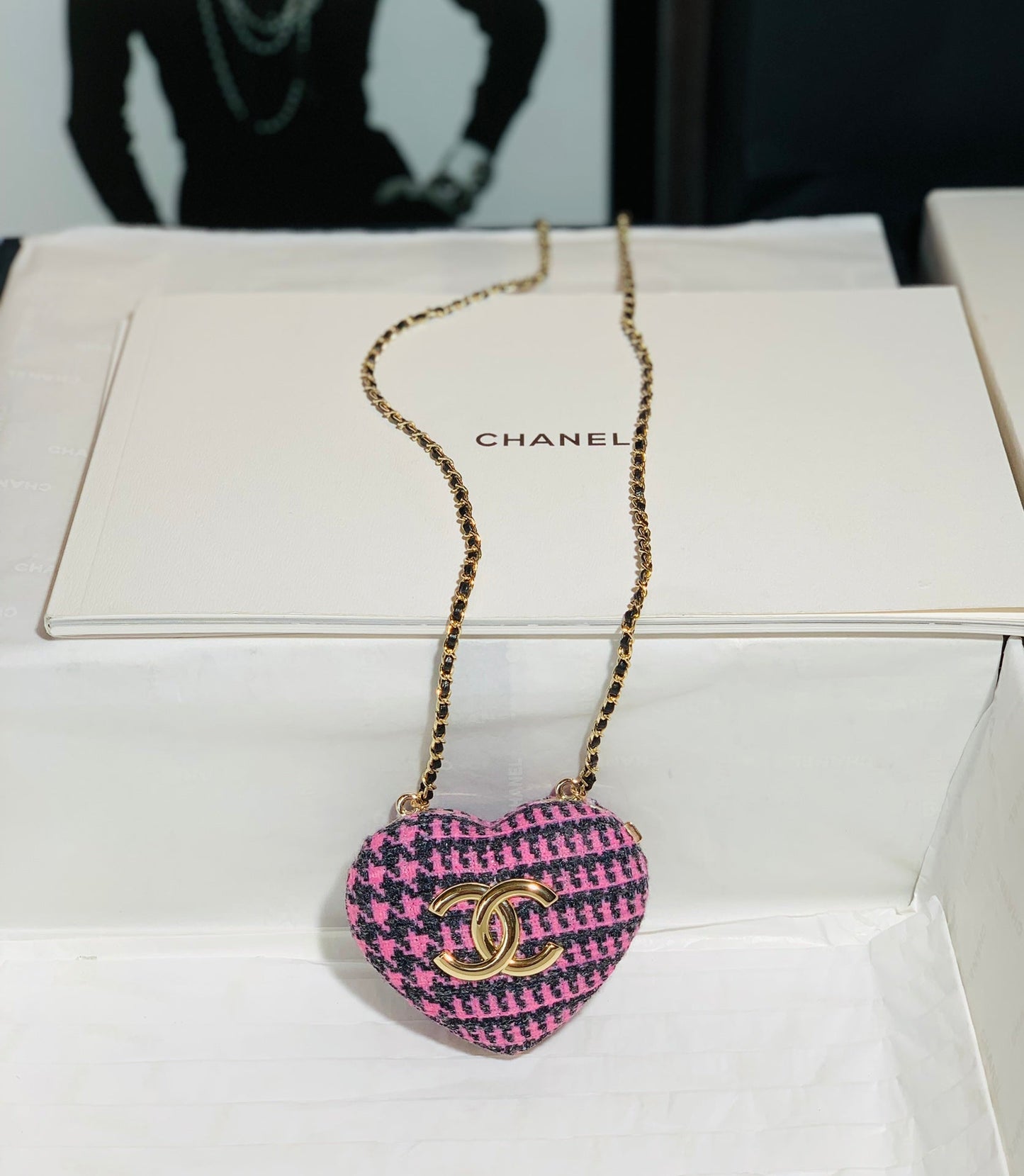 CHLLong NecklaGLAMI Bag Black And PiNike For Women Bags 3in/7.6cm AB9485 B09330 NK598