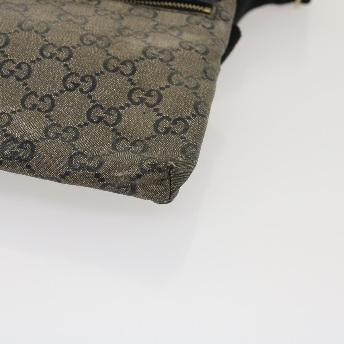 GUCCI GG Canvas Waist Bag Black Gold hs1094