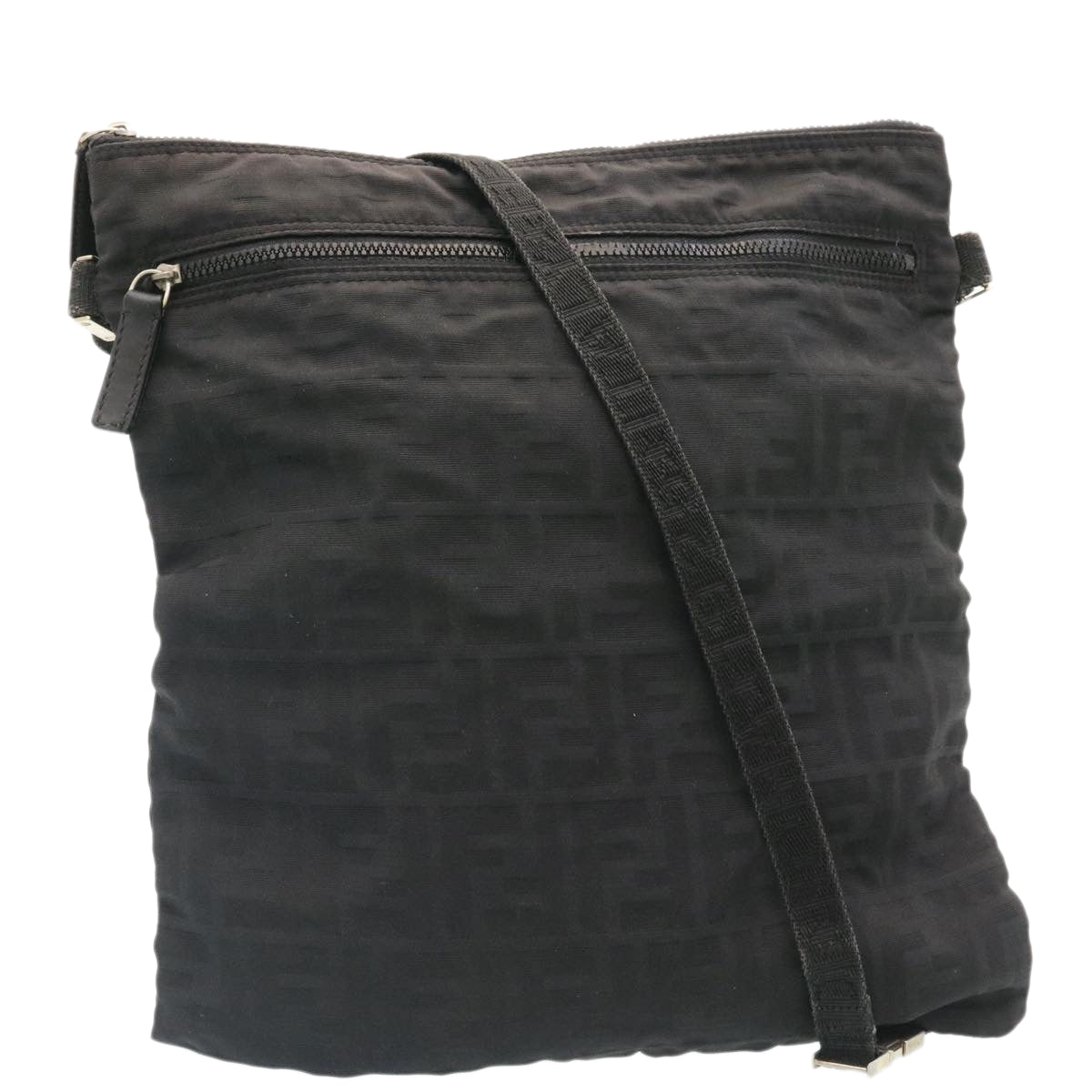 FENDI Zucca Canvas Shoulder Bag Black hs267