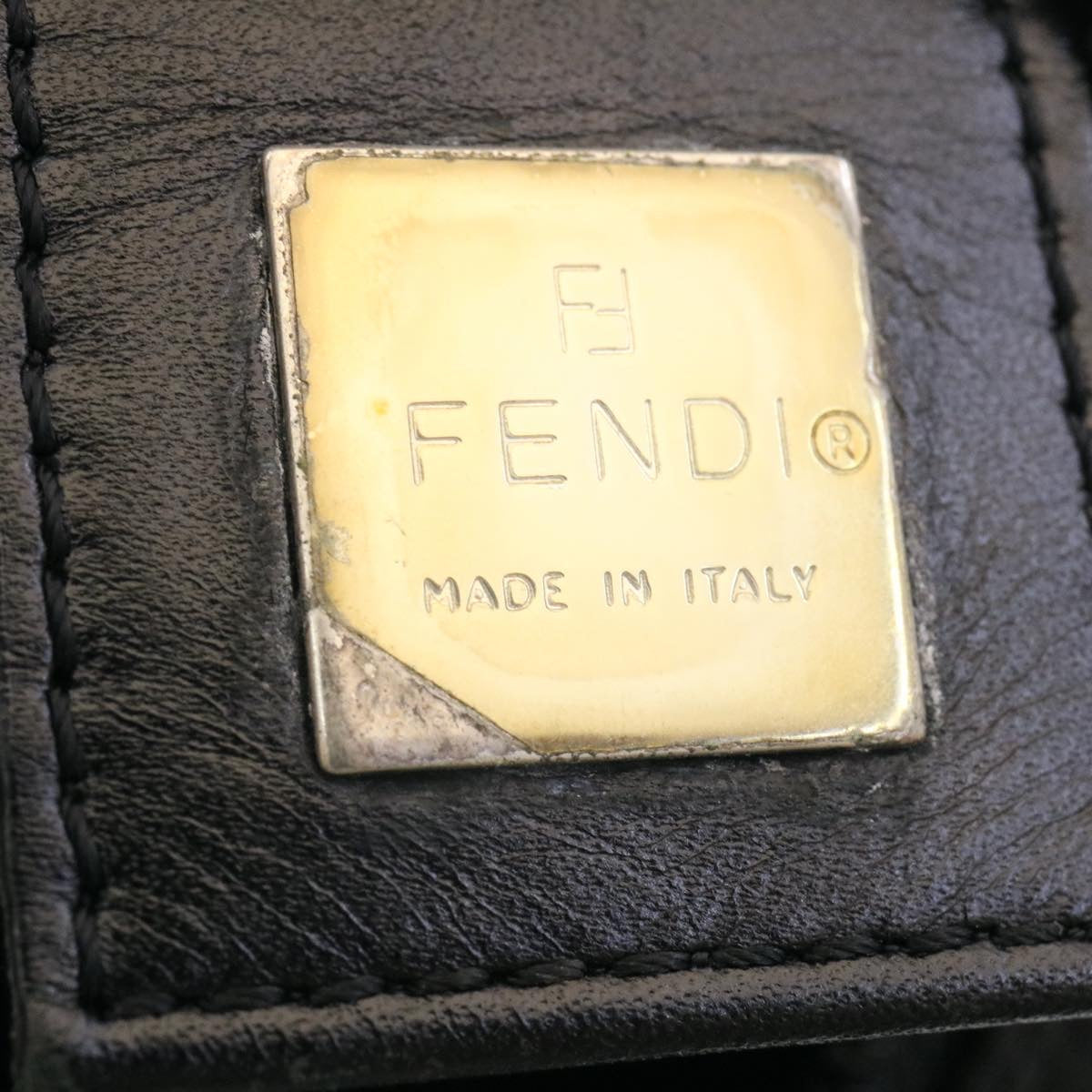 FENDI Zucca Canvas Shoulder Bag Black hs267