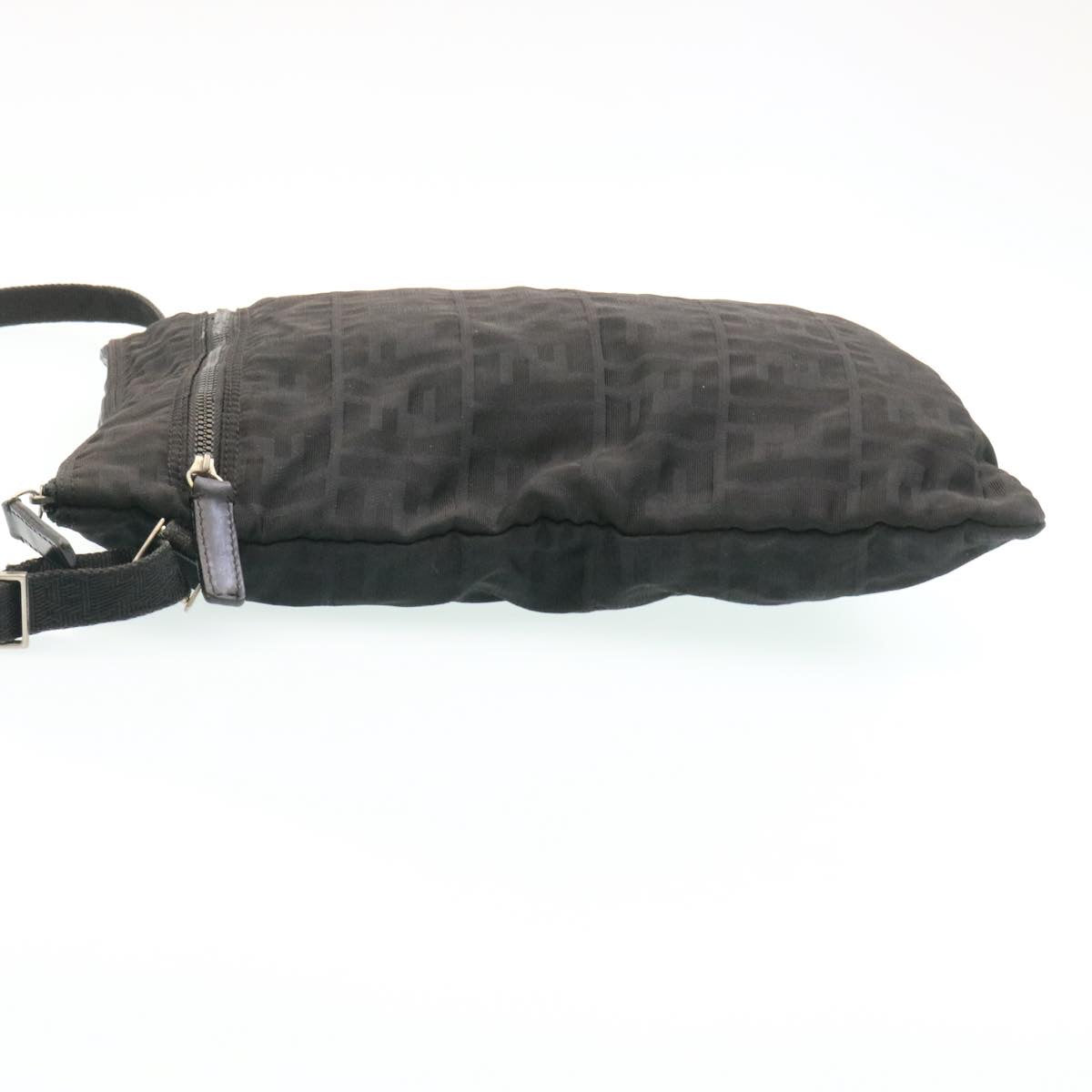 FENDI Zucca Canvas Shoulder Bag Black hs267