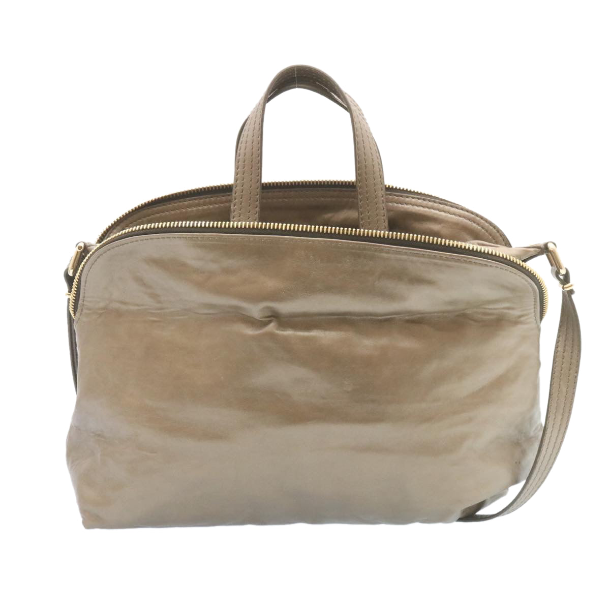 FENDI Zucca 2Way Shoulder Bag Hand Bag Leather Brown hs269
