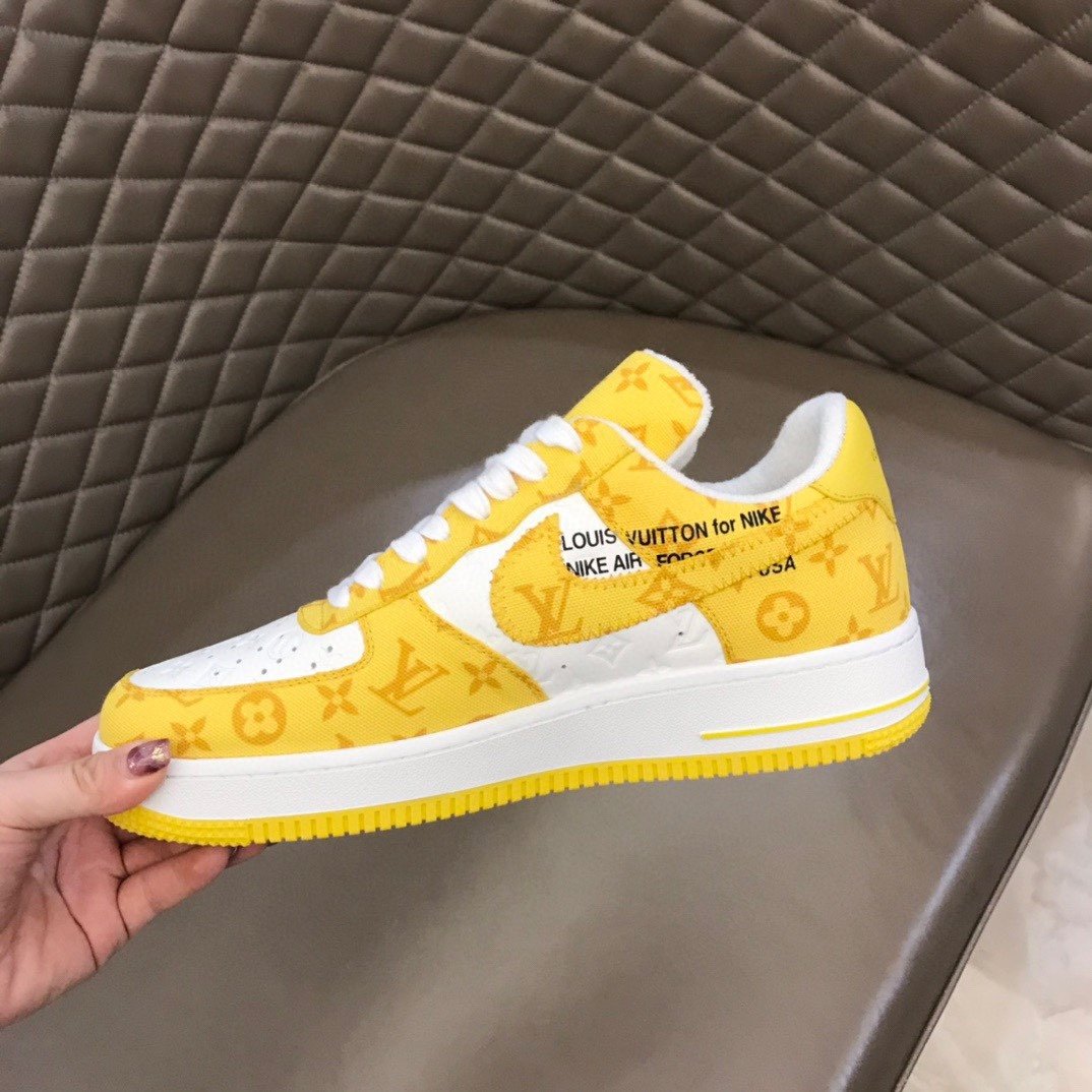 LV And NIKE Ã¢â‚¬Å“AIR.FORGLAMI 1Ã¢â‚¬Â By Virgil Abloh White/Yellow For Men, Shoes