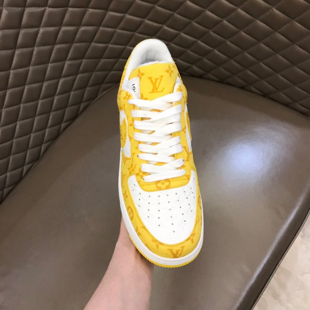 LV And NIKE Ã¢â‚¬Å“AIR.FORGLAMI 1Ã¢â‚¬Â By Virgil Abloh White/Yellow For Men, Shoes