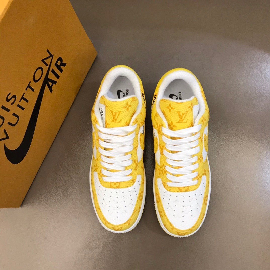 LV And NIKE Ã¢â‚¬Å“AIR.FORGLAMI 1Ã¢â‚¬Â By Virgil Abloh White/Yellow For Men, Shoes