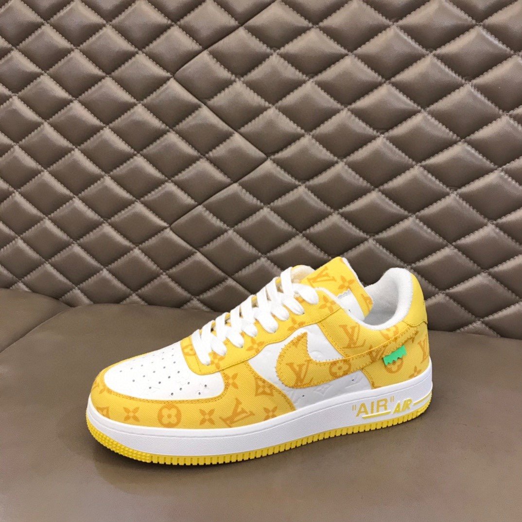 LV And NIKE Ã¢â‚¬Å“AIR.FORGLAMI 1Ã¢â‚¬Â By Virgil Abloh White/Yellow For Men, Shoes