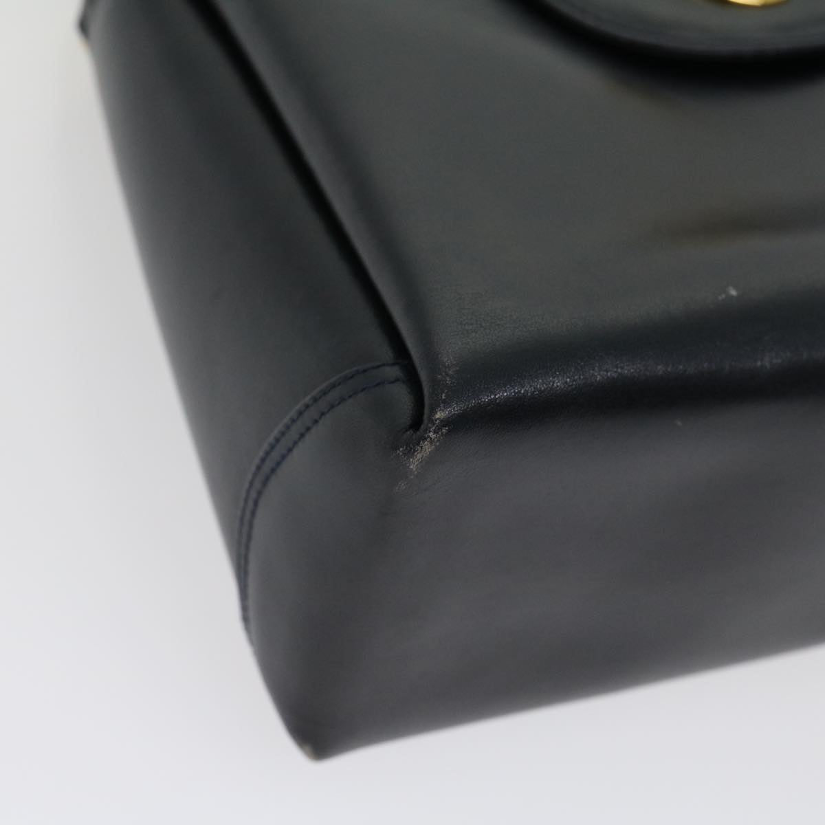 GUCCI Turn Lock Hand Bag Leather Black Red im361
