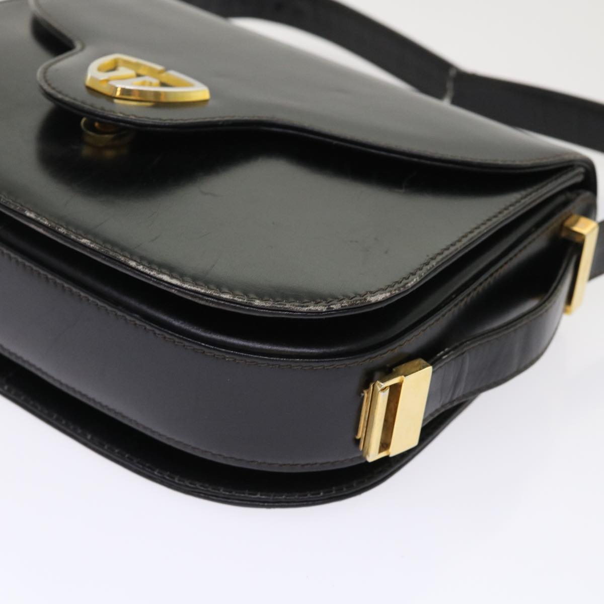 GUCCI Shoulder Bag Leather Black im445