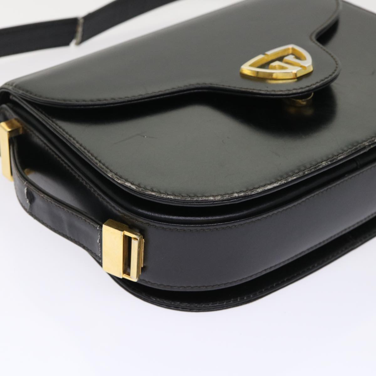 GUCCI Shoulder Bag Leather Black im445