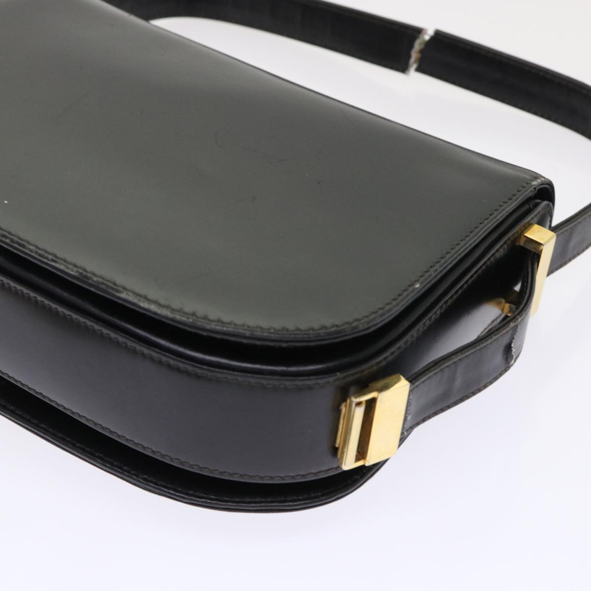 GUCCI Shoulder Bag Leather Black im445