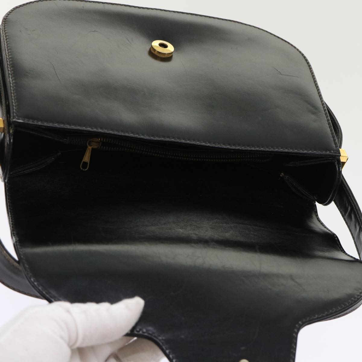 GUCCI Shoulder Bag Leather Black im445