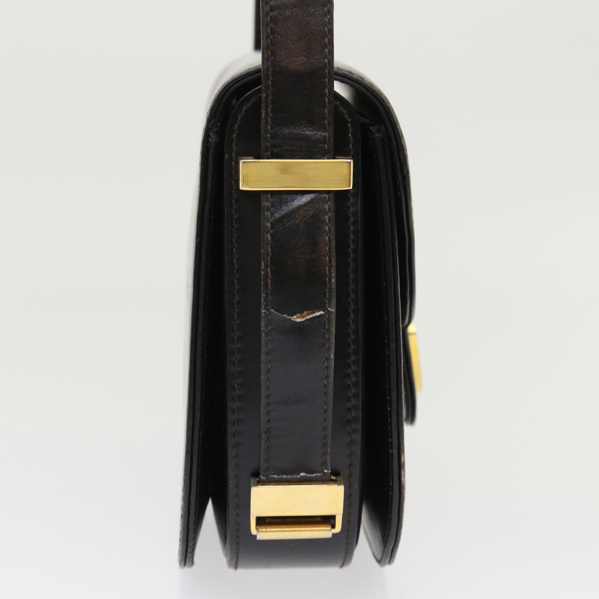 GUCCI Shoulder Bag Leather Black im445