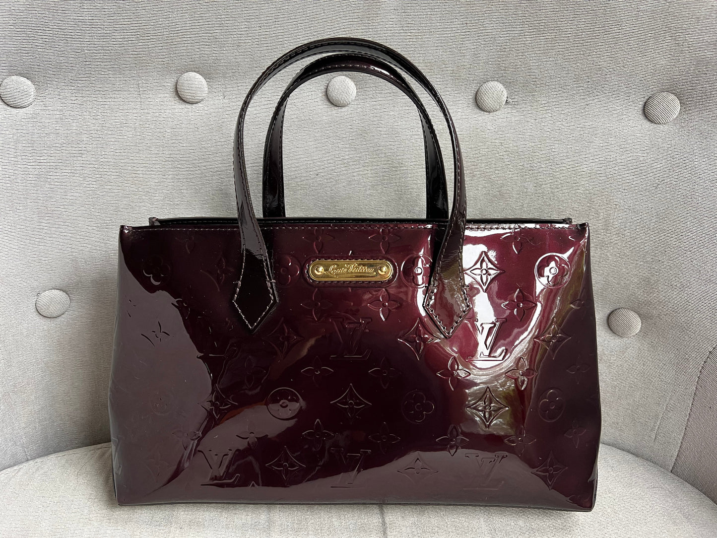 Louis Vuitton Wilshire Amarante Vernis Patent Leather