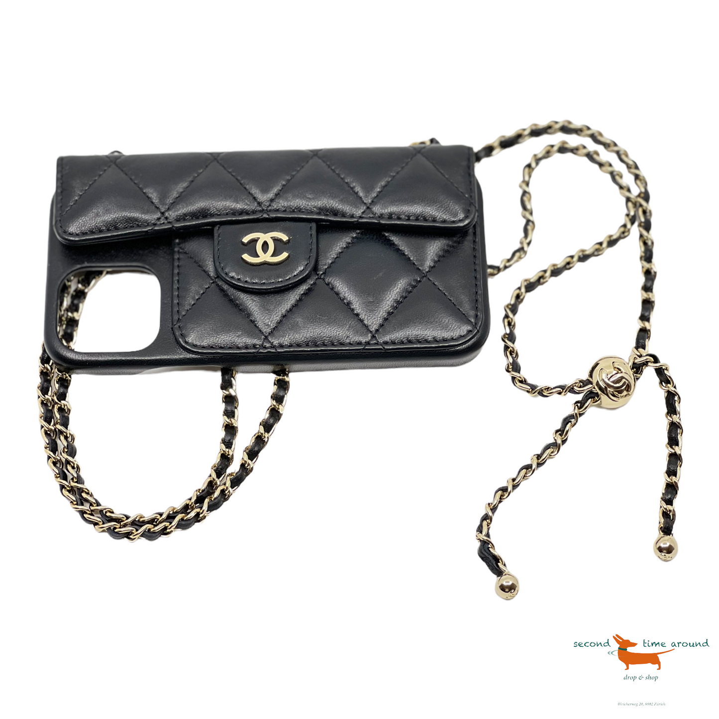 Chanel I Phone cover with chain for I phone 13 and I Phone 13 pro