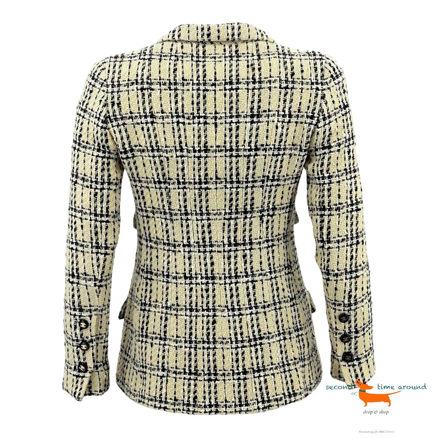 Chanel Black and White Tweed Jacket
