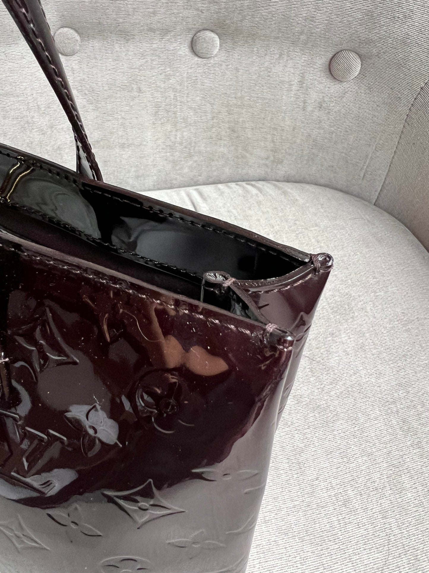 Louis Vuitton Wilshire Amarante Vernis Patent Leather