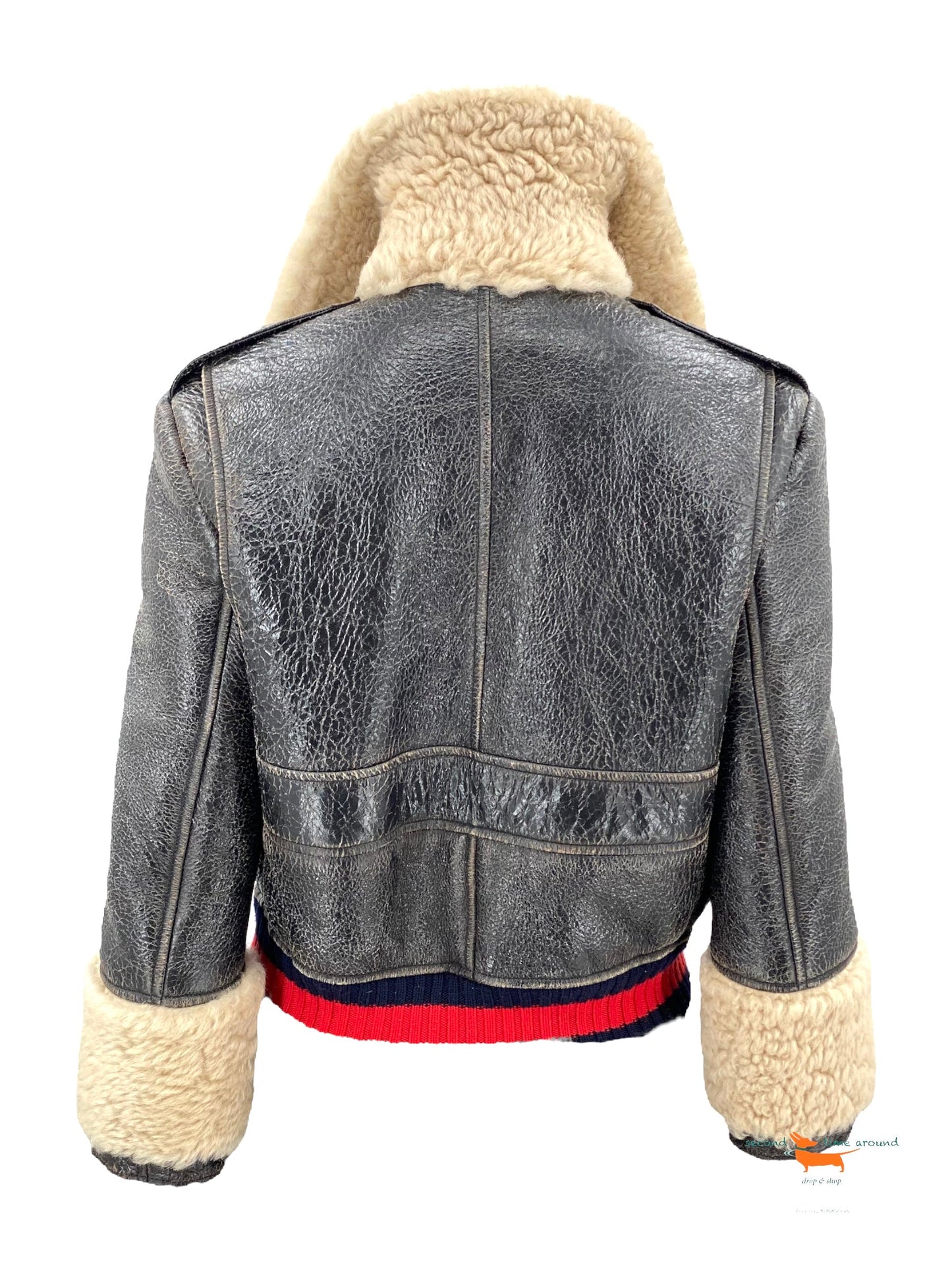 Gucci Embroidered leather jacket