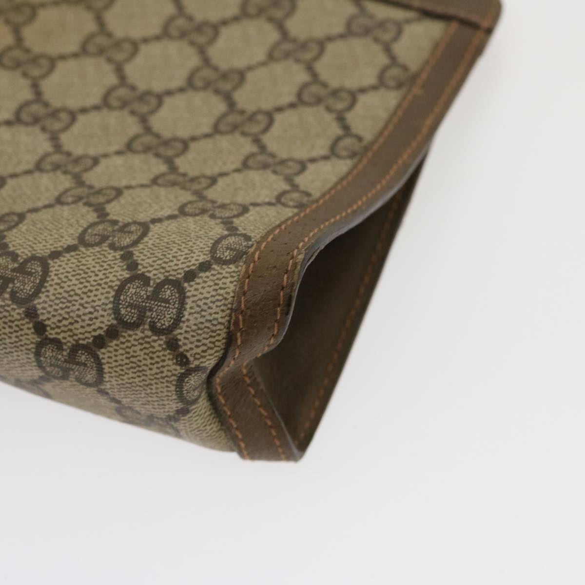 GUCCI GG Canvas Web Sherry Line Clutch Bag Beige Red Green ai603