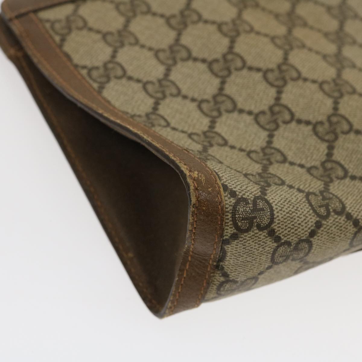 GUCCI GG Canvas Web Sherry Line Clutch Bag Beige Red Green jk1329