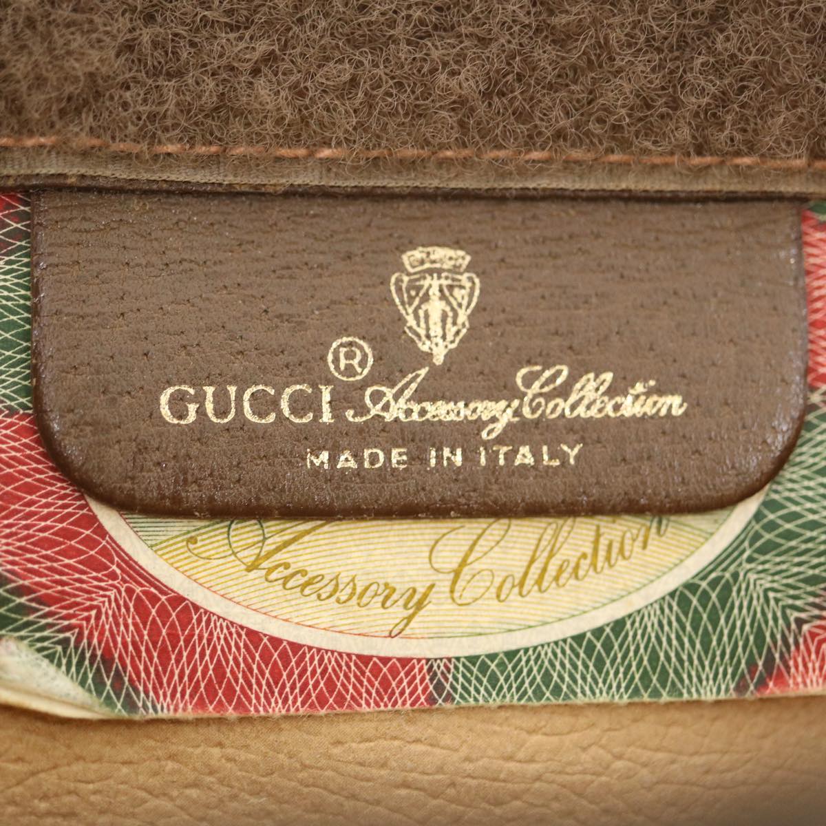 GUCCI GG Canvas Web Sherry Line Clutch Bag Beige Red Green jk1329